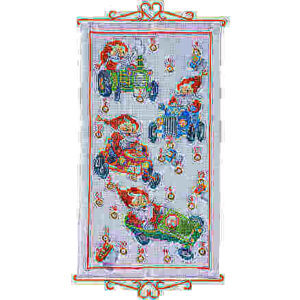 Broderikit Julekalender med nisser 35x63cm